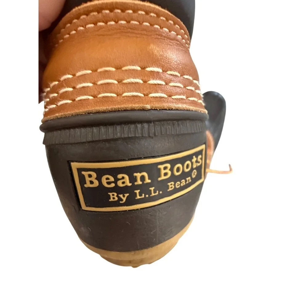 L.L.Bean Bean Boots Brown Leather Duck Boots Made in USA Lace-Up Mens size 8‎